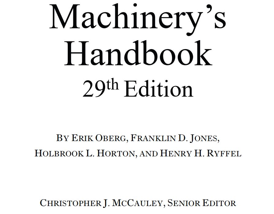 Machinery’s Handbook 29th Edition