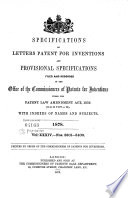 Specifications of Letters Patent for Inventions and Provisional Specifications