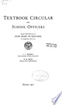 State Adopted Textbooks; Circular for School Officers