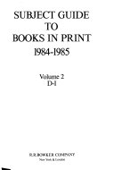 Subject Guide to Books in Print