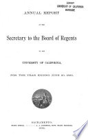 Annual Report of the Secretary to the Board of Regents