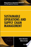 Sustainable Operations and Supply Chain Management