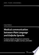 Medical communication between Plain Language and Einfache Sprache