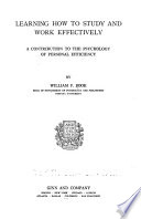 Learning how to Study and Work Effectively
