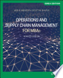 Operations and Supply Chain Management for MBAs, EMEA Edition