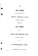 An Index to the Subject-matter of the Public General Acts in Force in Victoria