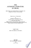 The Authentic Literature of Israel Freed from the Disarrangements