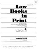 Law Books in Print: Subjects