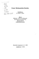 Grazer mathematische Berichte