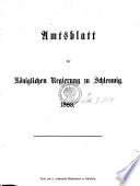 Amtsblatt der Regierung in Schleswig