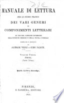 Manuale Di Lettura Per Lo Studio Pratico Dei Vari Generi Di Componimenti Letterari