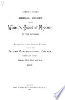 Annual Report of the Woman's Board of Missions of the Interior