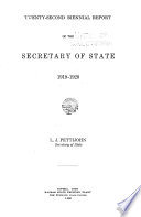 Biennial Report of the Secretary of State of the State of Kansas