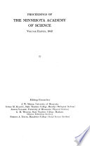 Proceedings of Minnesota Academy of Science