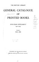 General Catalogue of Printed Books