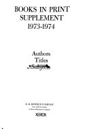 Books in Print Supplement