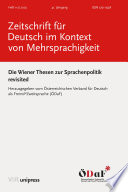 Zeitschrift für Deutsch im Kontext von Mehrsprachigkeit 2025 Jg. 41, Heft 1+2