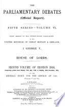 The Parliamentary Debates (official Report).