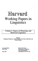 Harvard Working Papers in Linguistics