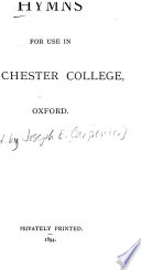 Hymns for use in Manchester college, Oxford [ed. by J.E. Carpenter].