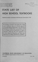 State List of High School Textbooks 1953-57