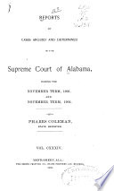 Report of Cases Argued and Determined in the Supreme Court of Alabama
