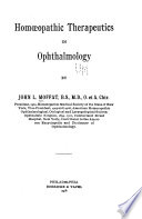 Homoeopathic Therapeutics in Ophthalmology
