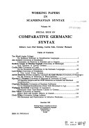 Working Papers in Scandinavian Syntax