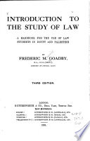 Introduction to the Study of Law