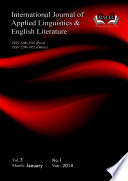 International Journal of Applied Linguistics and English Literature (IJALEL: Vol. 3, No.1), 2014