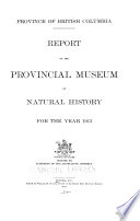 Report of the Provincial Museum of Natural History
