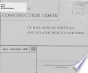 Representative Construction Costs of Hill-Burton Hospitals and Related Health Facilities