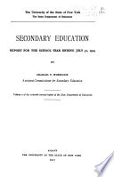 Annual Report of the Education Department