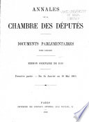 Annales de la Chambre des députés (Nouvelle série).