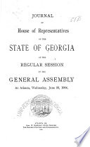 Journal of the House of Representatives of the State of Georgia