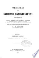 Jahrbücher der Hamburgischen Staatskrankenanstalten