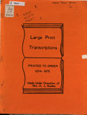 Large Print Transcriptions Printed to Order
