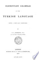 Elementary grammar of the Turkish language
