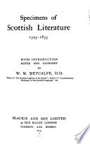 Specimens of Scottish Literature, 1325-1835