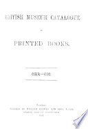 Catalogue of the Printed Books in the Library of the British Museum