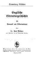 Englische Literaturgeschichte ...