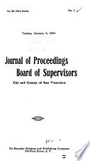 Journal of Proceedings, Board of Supervisors, City and County of San Francisco
