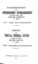 Entscheidungen des schweizerischen Bundesgerichts