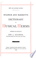 Stainer and Barrett's Dictionary of Musical Terms