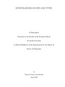 Investigations on Sets and Types