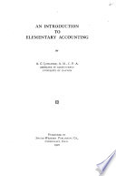 An Introduction to Elementary Accounting