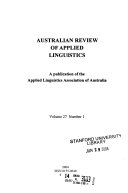 Australian Review of Applied Linguistics