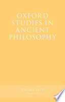 Oxford Studies in Ancient Philosophy, Volume 58
