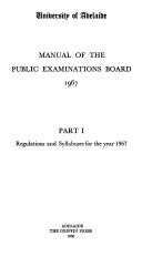 Manual of the Public Examinations Board