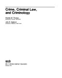 Crime, Criminal Law, and Criminology